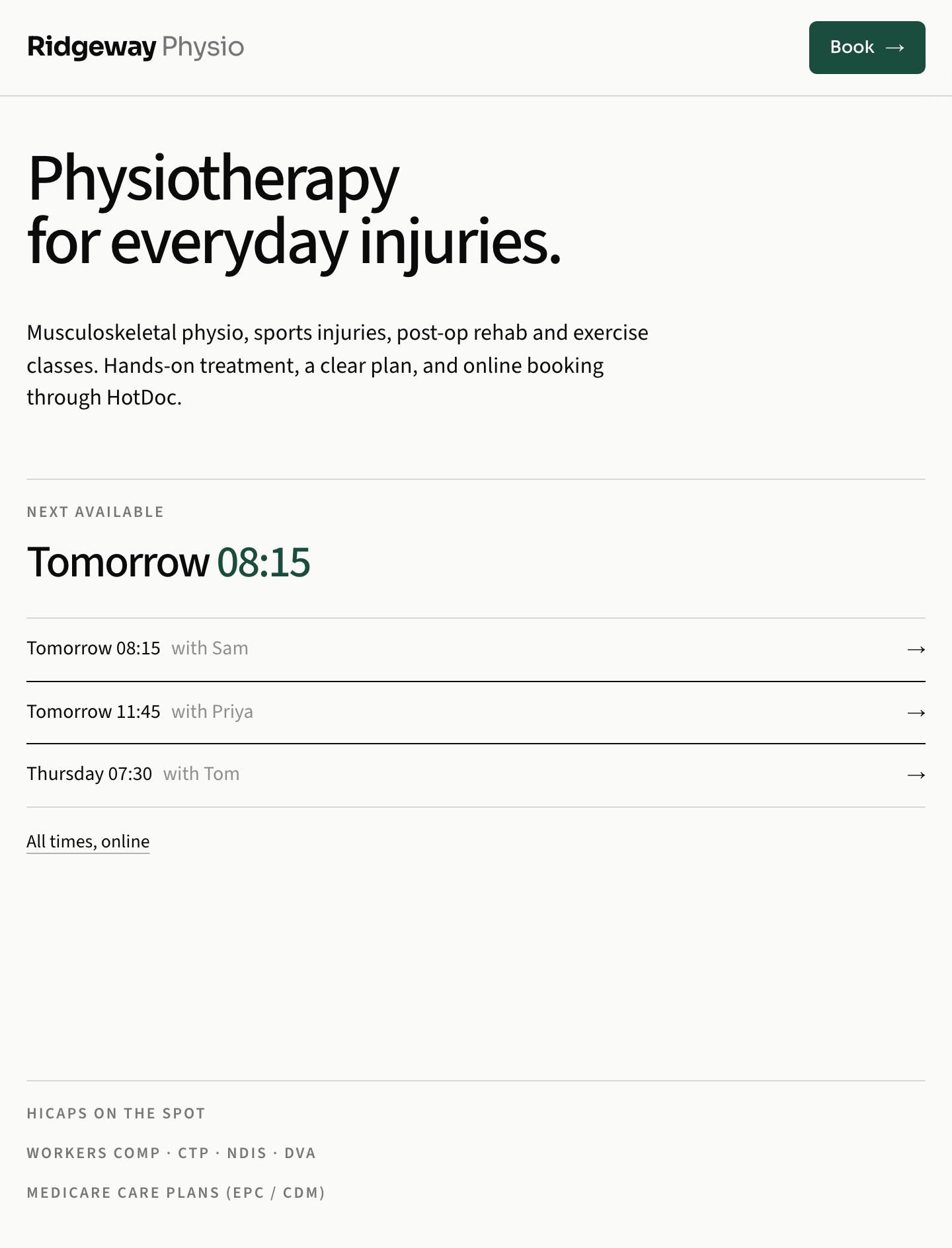 Ridgeway Physiotherapy, mobile